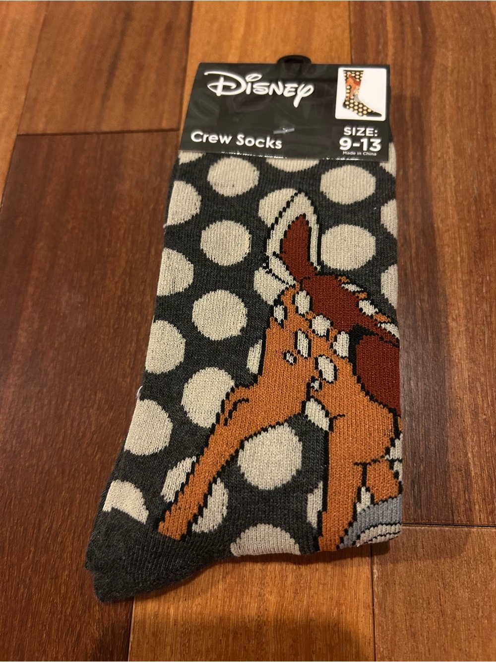 Disney women’s Bambi Crew Socks - Gray, White, Brown